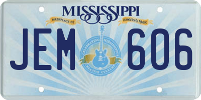 MS license plate JEM606
