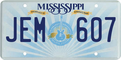 MS license plate JEM607
