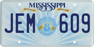 MS license plate JEM609