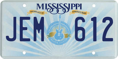 MS license plate JEM612