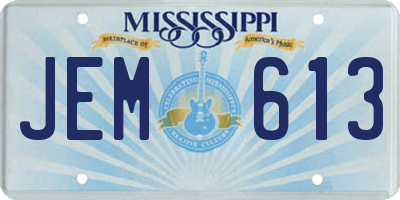 MS license plate JEM613