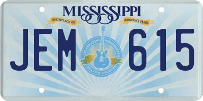 MS license plate JEM615