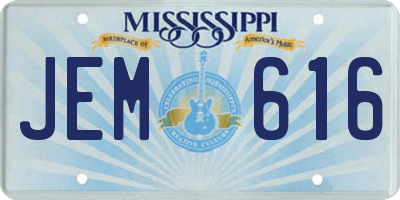 MS license plate JEM616