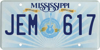 MS license plate JEM617