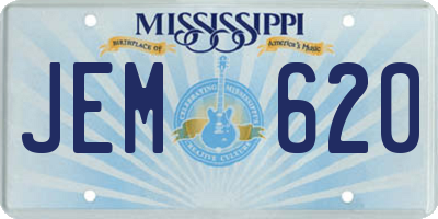 MS license plate JEM620
