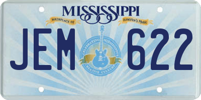 MS license plate JEM622
