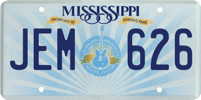 MS license plate JEM626