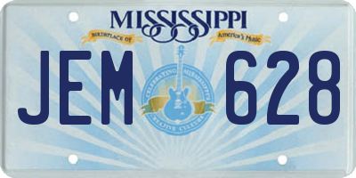 MS license plate JEM628