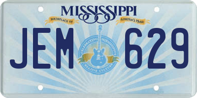 MS license plate JEM629