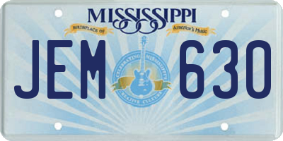 MS license plate JEM630