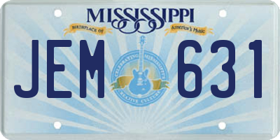 MS license plate JEM631