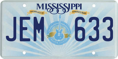 MS license plate JEM633