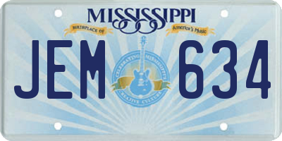 MS license plate JEM634