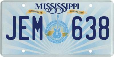 MS license plate JEM638