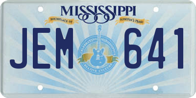 MS license plate JEM641