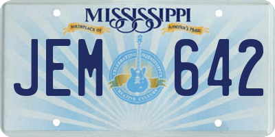 MS license plate JEM642