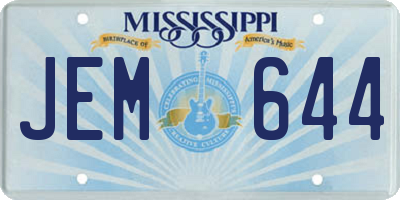 MS license plate JEM644