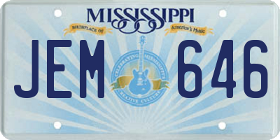 MS license plate JEM646