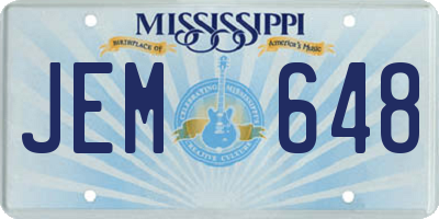 MS license plate JEM648