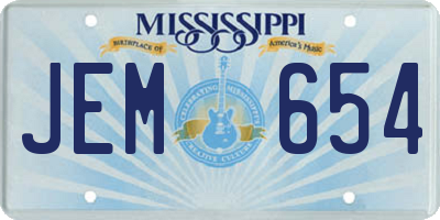 MS license plate JEM654