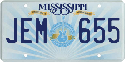 MS license plate JEM655