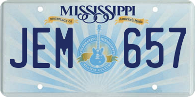 MS license plate JEM657