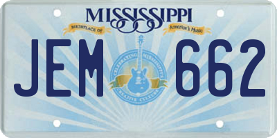 MS license plate JEM662