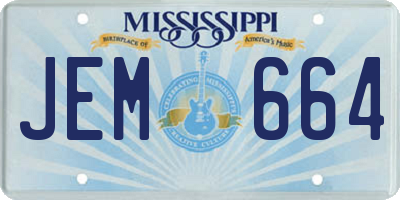 MS license plate JEM664
