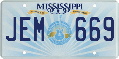 MS license plate JEM669