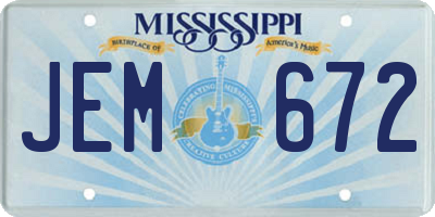 MS license plate JEM672