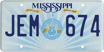 MS license plate JEM674