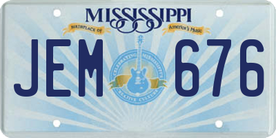 MS license plate JEM676