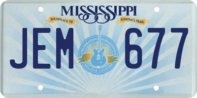 MS license plate JEM677