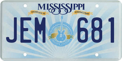 MS license plate JEM681