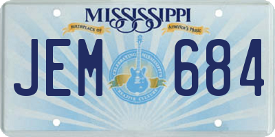 MS license plate JEM684