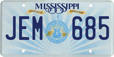 MS license plate JEM685