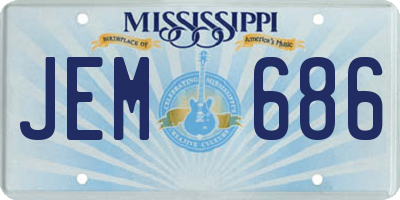 MS license plate JEM686