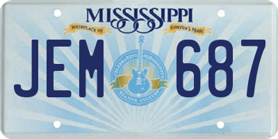 MS license plate JEM687