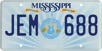 MS license plate JEM688