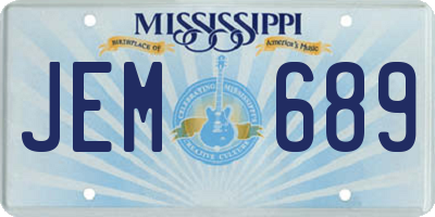 MS license plate JEM689