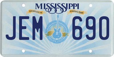 MS license plate JEM690