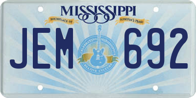 MS license plate JEM692