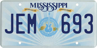 MS license plate JEM693