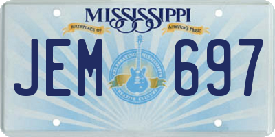 MS license plate JEM697
