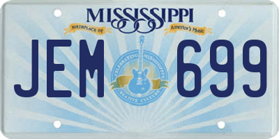 MS license plate JEM699