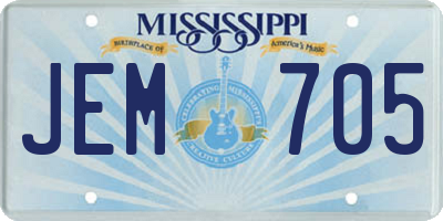 MS license plate JEM705