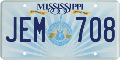 MS license plate JEM708