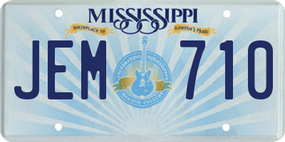 MS license plate JEM710