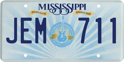 MS license plate JEM711