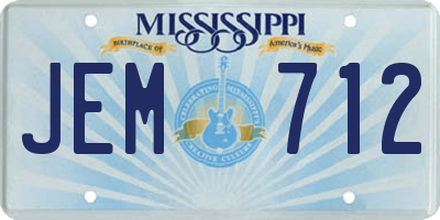 MS license plate JEM712